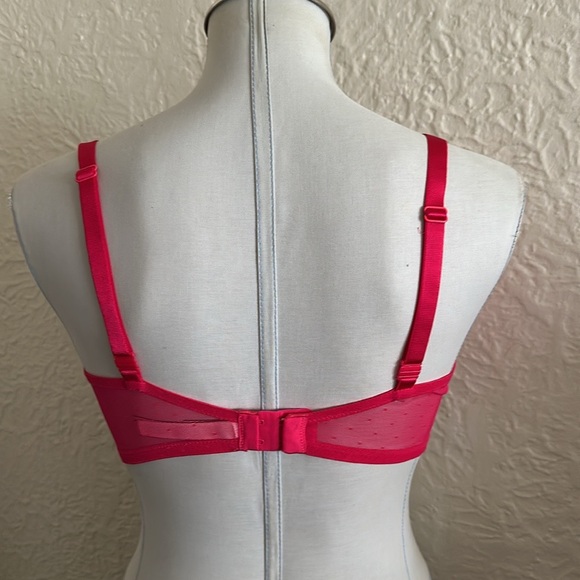 Victoria’s Secret Bold Pink Mesh Butterfly Push-Up Bra 38DD - Picture 4 of 8